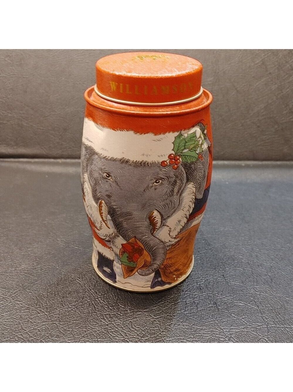 Vintage Williamson Tea Elephant Santa Collectible Tin